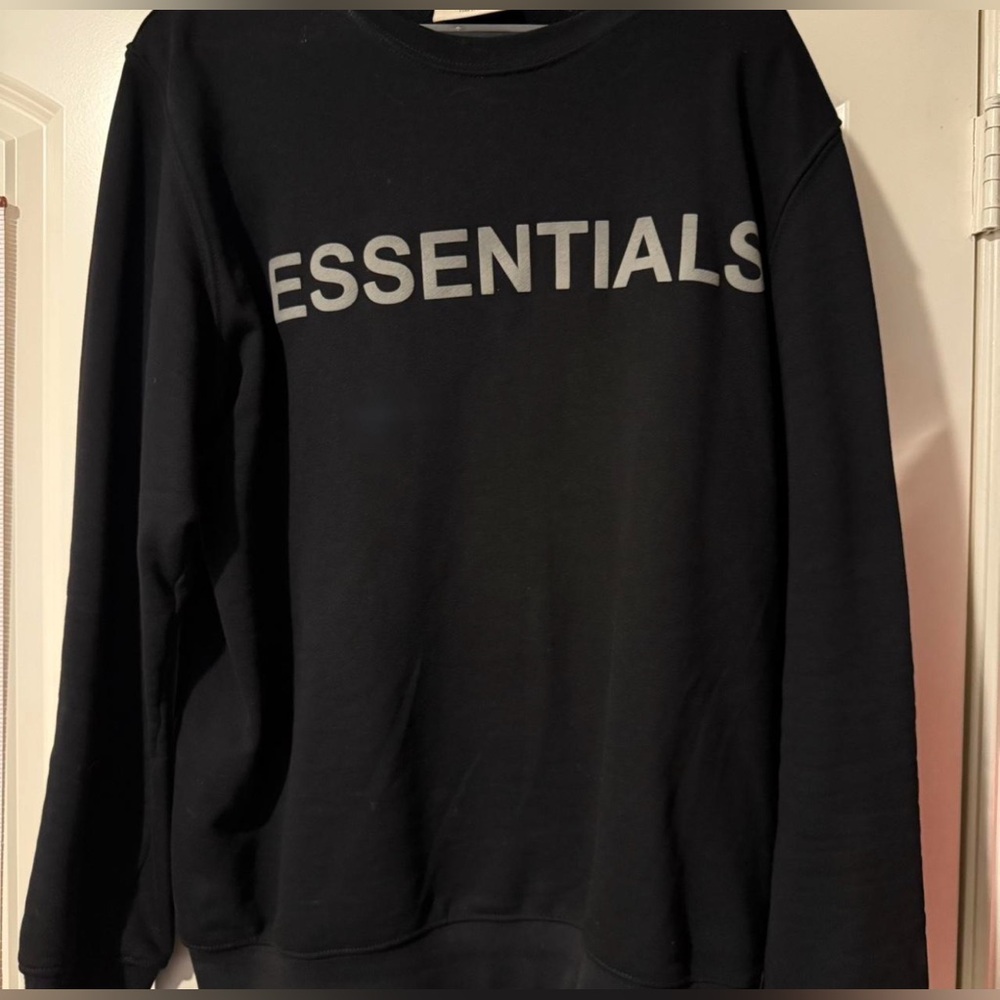 Essentials Black Crewneck Sweater